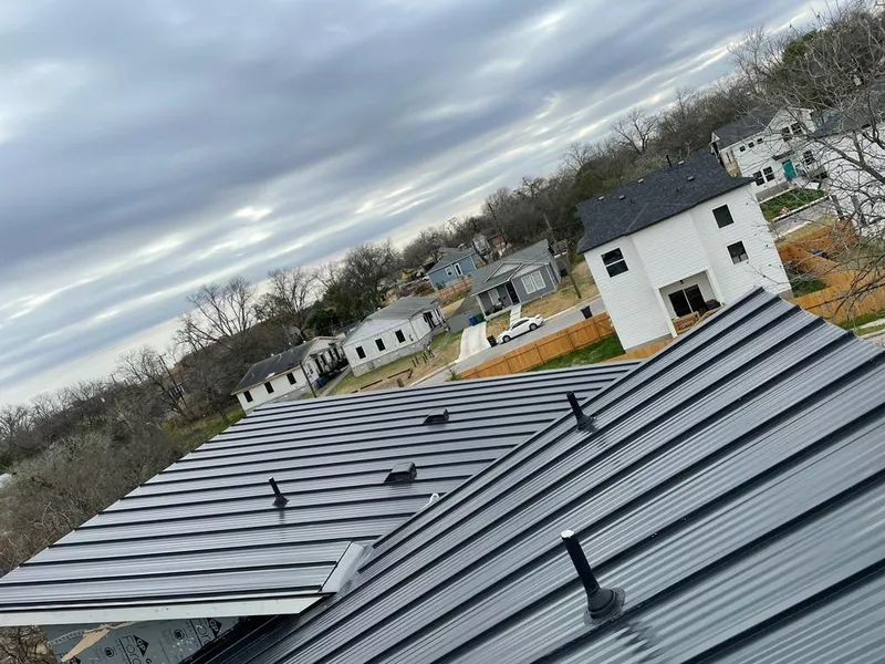Standing seam metal roof panels with vents for Skylight Repair in Rushville